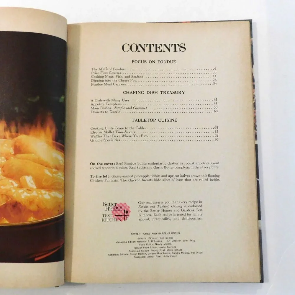 Better Homes and Gardens Fondue and Tabletop Cooking 1971 Vintage HB Cookbook